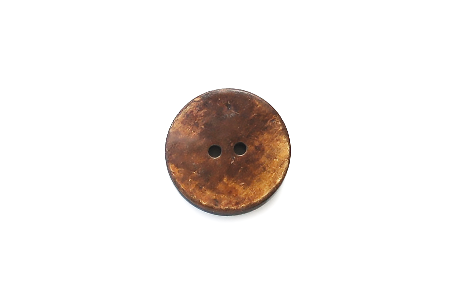 Button: 20mm Diameter  | Burnt Brown  | Rough Horn Round