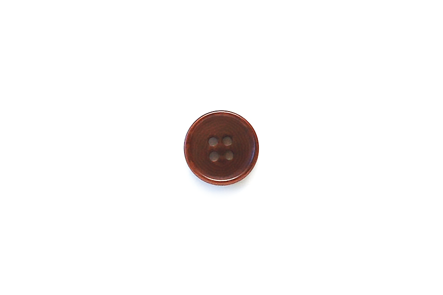 Button: 15mm Diameter  | Brown  | Rimmed Edge Corozo
