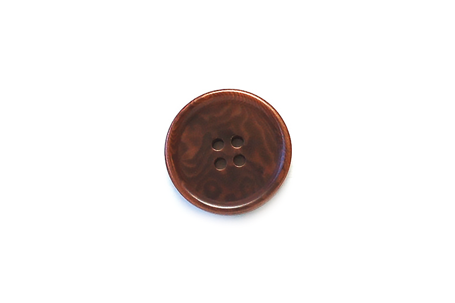 Button: 25mm Diameter  |  Brown | Rimmed Edge Corozo
