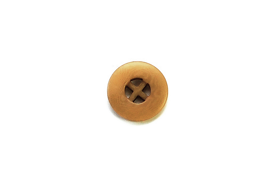 Button: 20mm Diameter  |  Honey Tan  | Rounded Center Cross Round Corozo