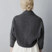 back view of Biston Cardigan by Mercedes Tarasovich knitted in Brooklyn Tweed Loft in Soot