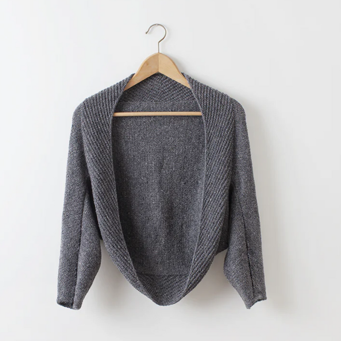 Biston Cardigan by Mercedes Tarasovich knitted in grey Loft