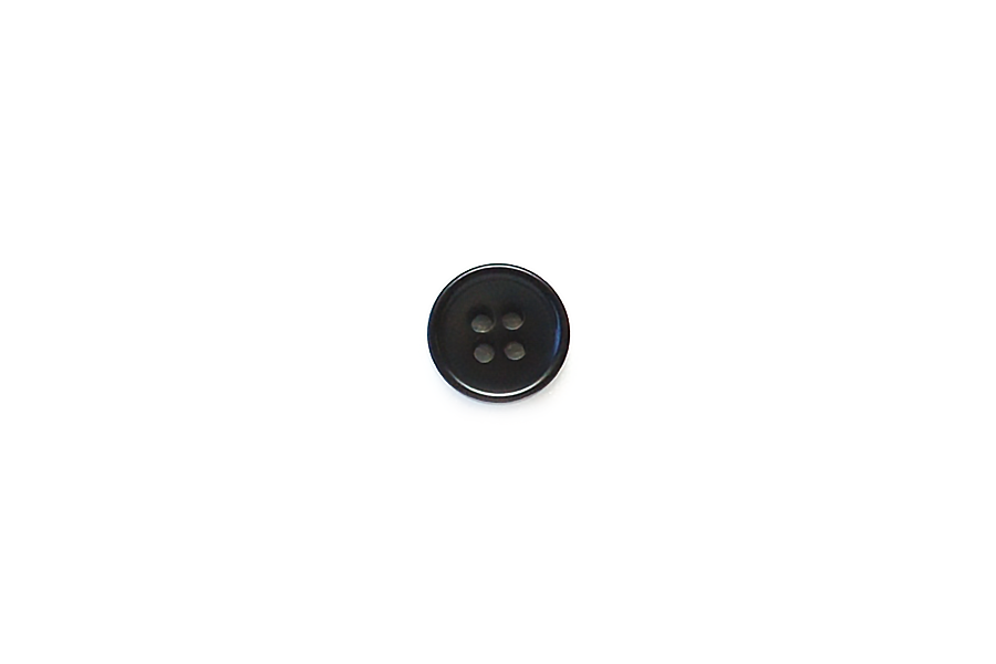 Button: 13mm Diameter  | Black | Rimmed Edge Corozo