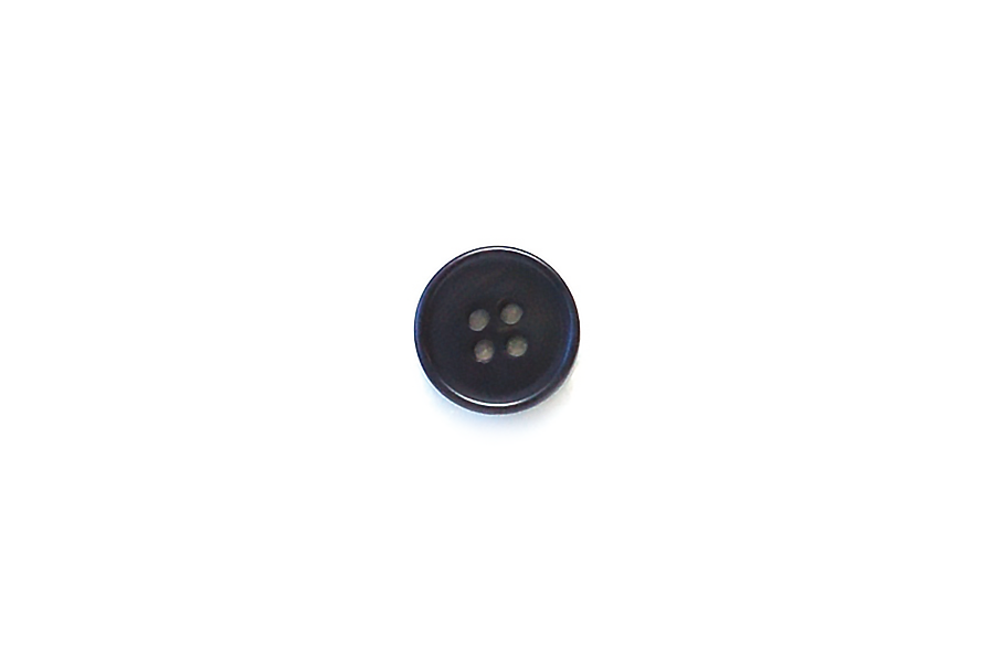 Button: 15mm Diameter  | Navy Blue  | Rimmed Edge Corozo