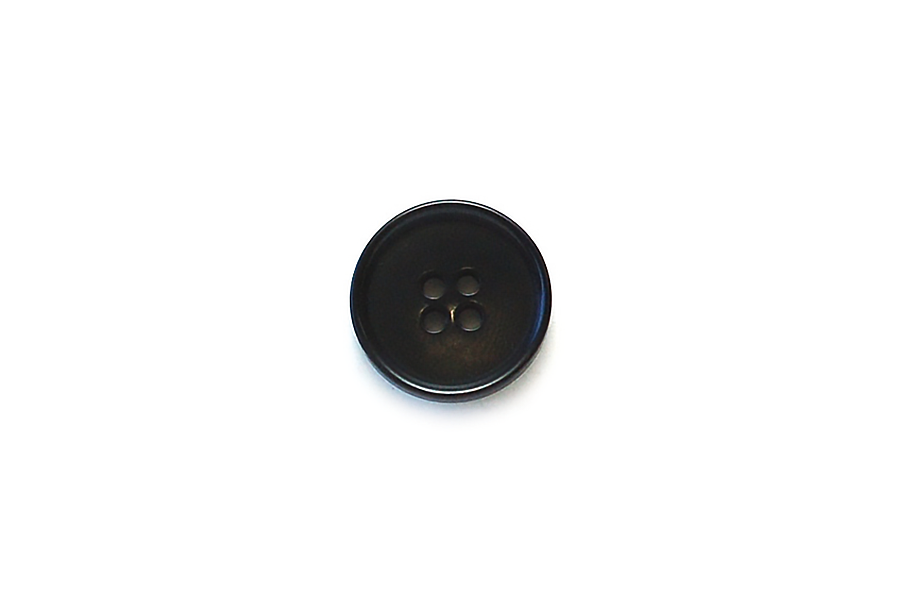 Button: 20mm Diameter  |  Black | Rimmed Edge Corozo