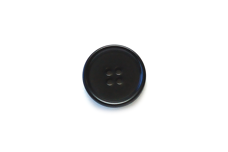 Button: 25mm Diameter  |  Black | Rimmed Edge Corozo