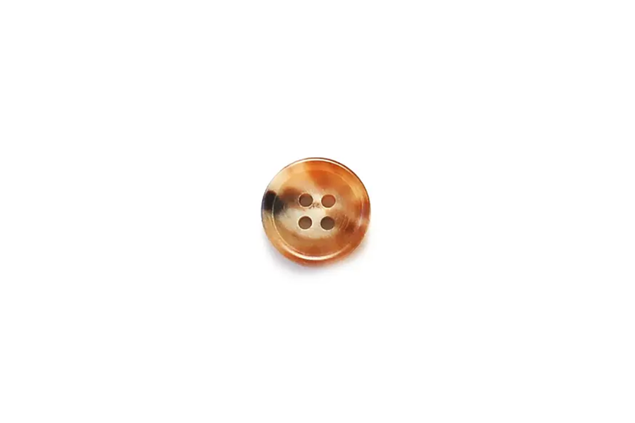 Button: 15mm Diameter  | Mostly Blonde  | Natural Horn Convex with Rim Round