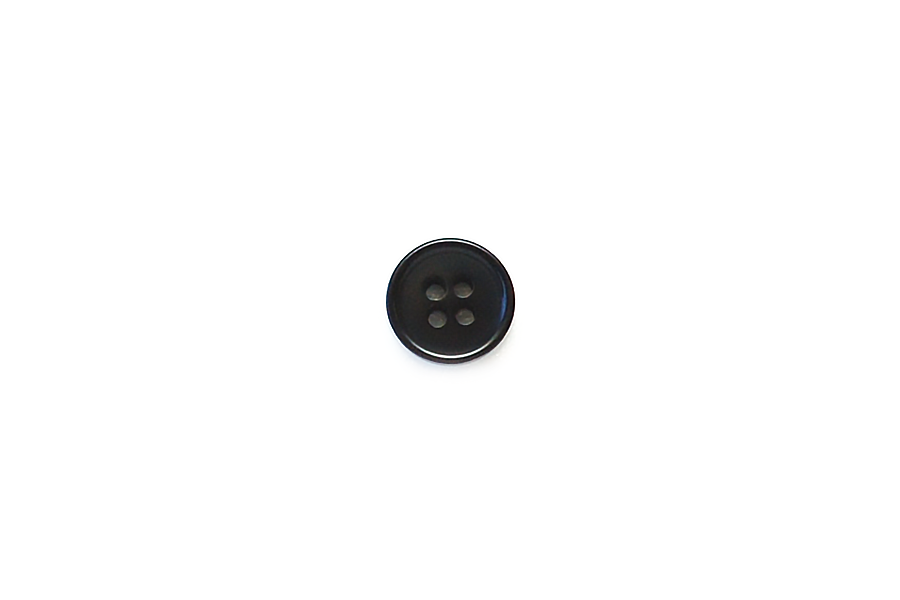 Button: 15mm Diameter  | Black  | Rimmed Edge Corozo
