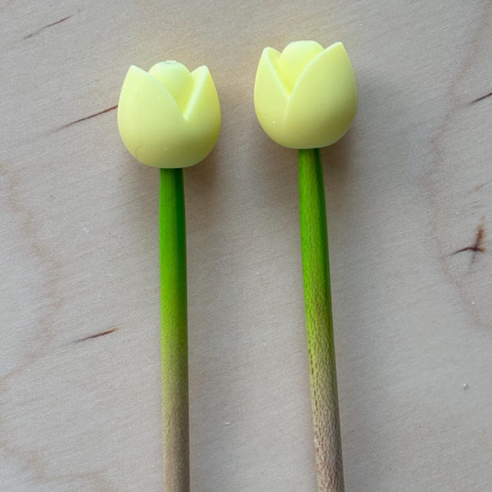 Knitting Needle Stoppers/Protectors - Tulips Flower Spring Garden