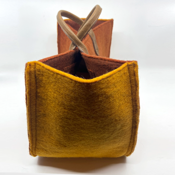 Fibres of Life  |  Soft Felt Wool Yarn Bag  |  Marigold