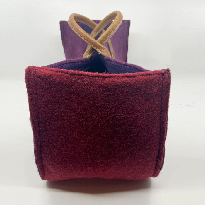 Fibres of Life  |  Soft Felt Wool Yarn Bag  |  Plum