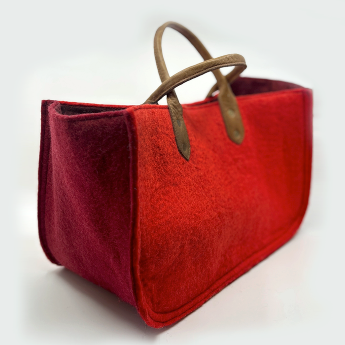 Fibres of Life  |  Soft Felt Wool Yarn Bag  |  Poppy