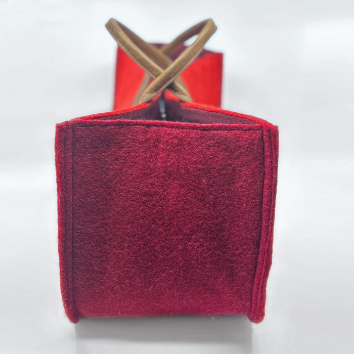 Fibres of Life  |  Soft Felt Wool Yarn Bag  |  Poppy