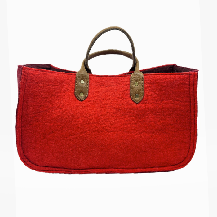 Fibres of Life  |  Soft Felt Wool Yarn Bag  |  Poppy