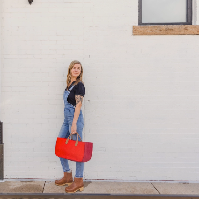 Fibres of Life  |  Soft Felt Wool Yarn Bag  |  Poppy