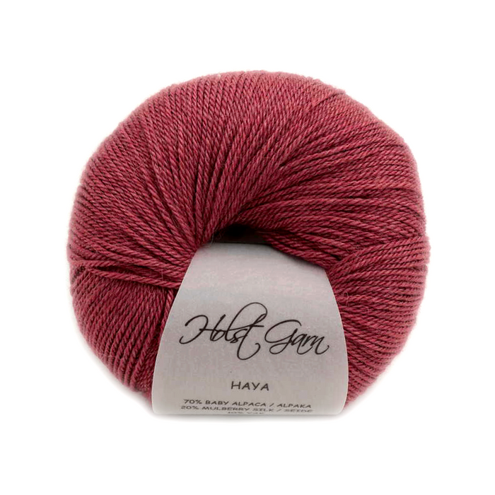 Holst Haya, Baby Alpaca, Mulberry Silk, Yak, Hibiscus color