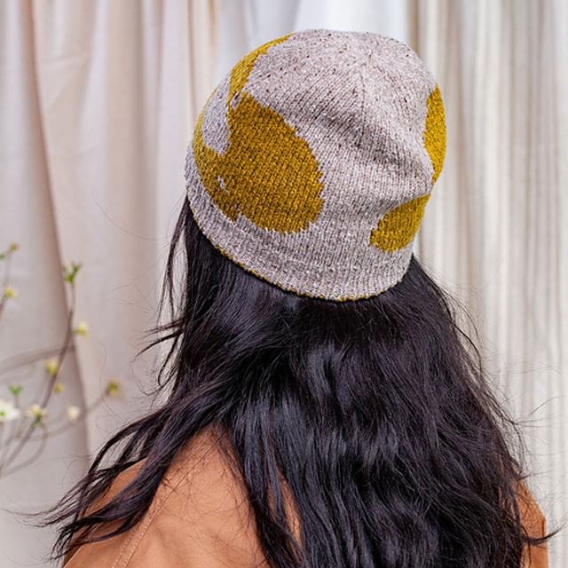 Hilma Hat knitted with Brooklyn Tweed Fingering weight yarn