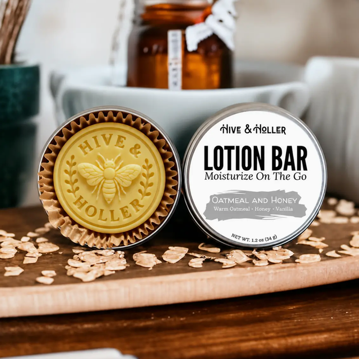 Oatmeal and Honey Solid Lotion Bar  |  Hive and Holler