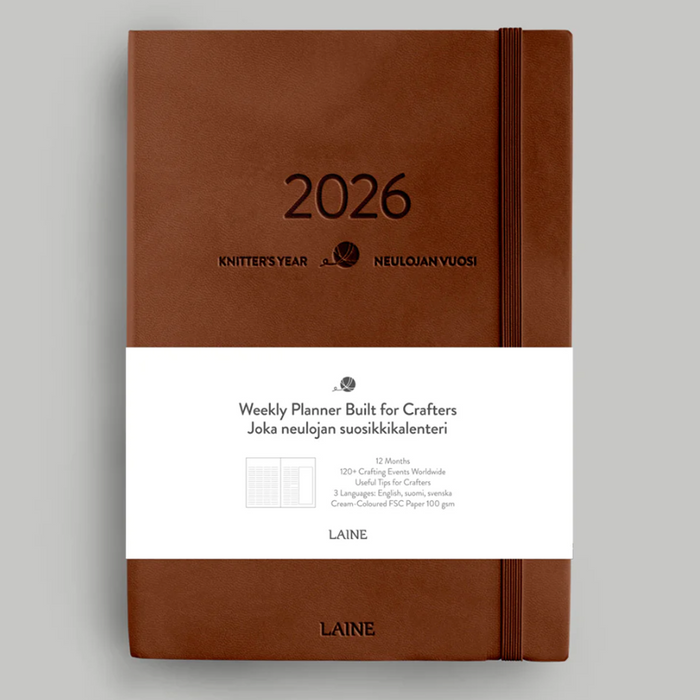 Brown Knitter's Weekly Planner 2026  |  Laine Publishing