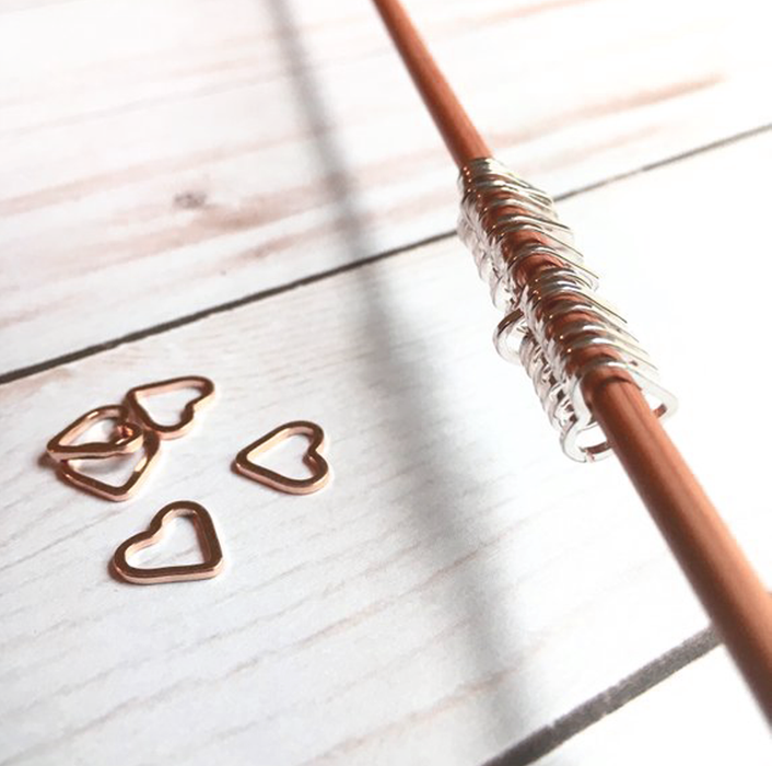 Medium Rose Gold Heart Stitch Markers