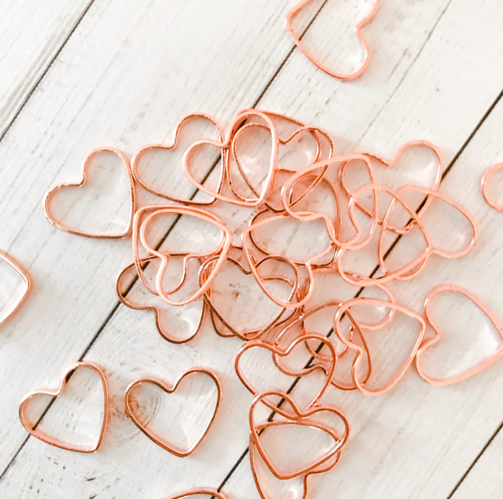 Medium Rose Gold Heart Stitch Markers