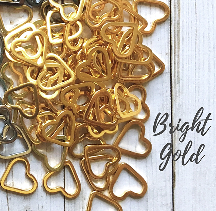 Medium Bright Gold Heart Stitch Markers