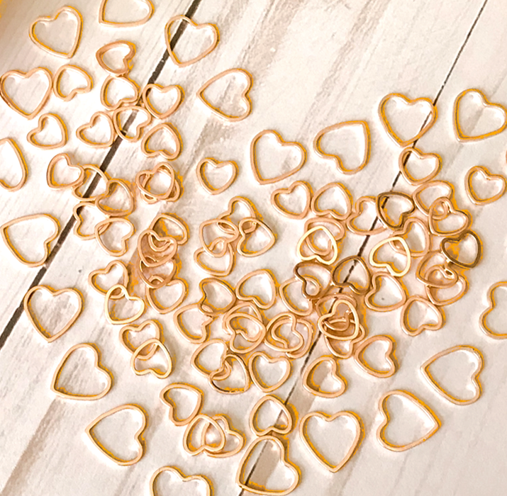 Medium Bright Gold Heart Stitch Markers