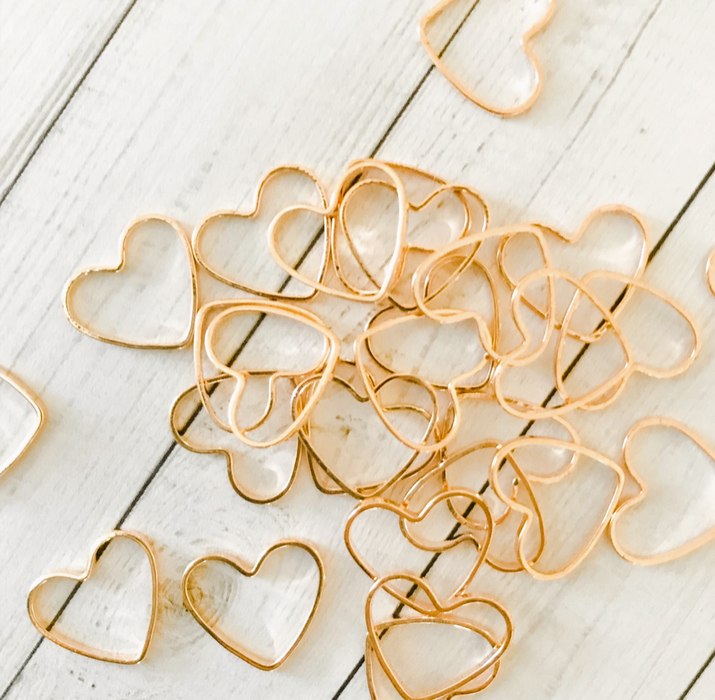Medium Bright Gold Heart Stitch Markers