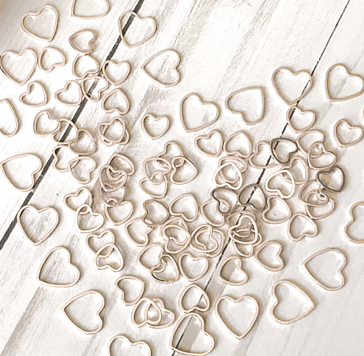 Medium White Gold Heart Stitch Markers