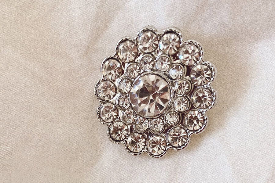 Button: 20mm Diameter  | Bling Button  |  Metal & Glass