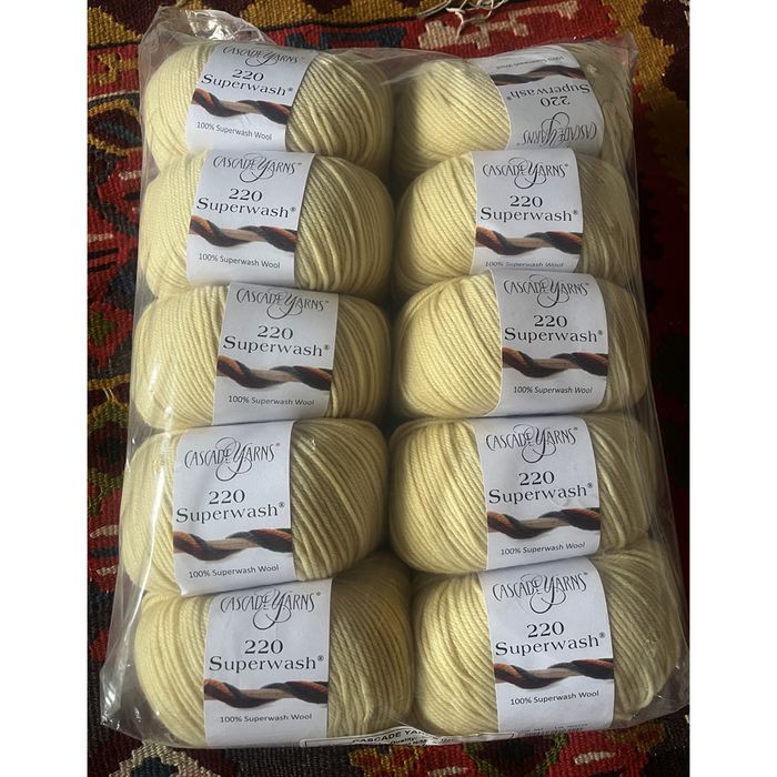 10 skeins / Cascade 220 Superwash® |  Peruvian Highland Wool  | COLOR: Chamomile (347)