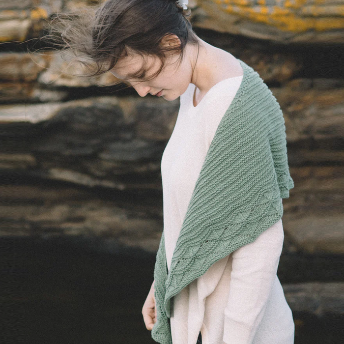 Cave Point Shawl: Paula Emons-Fuessle for Quince & Co. is a printed pattern