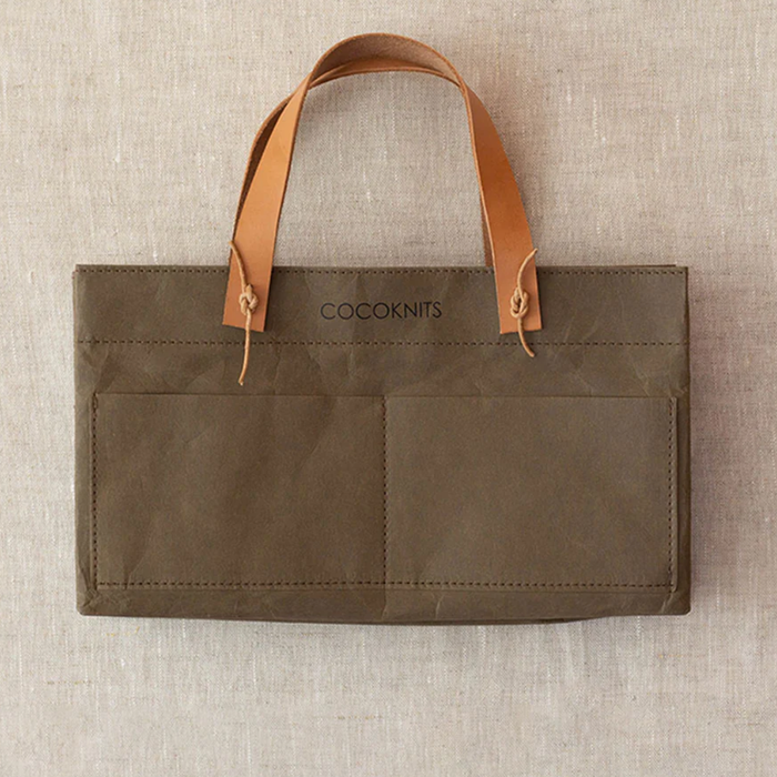Cocoknit Kraft Caddy - Olive (without Leather Handles)