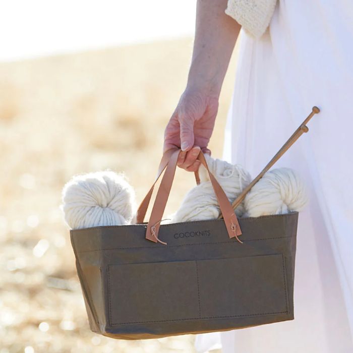 Cocoknit Kraft Caddy - Olive (without Leather Handles)