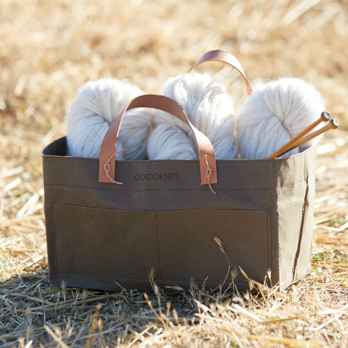 Cocoknit Kraft Caddy - Olive (without Leather Handles)