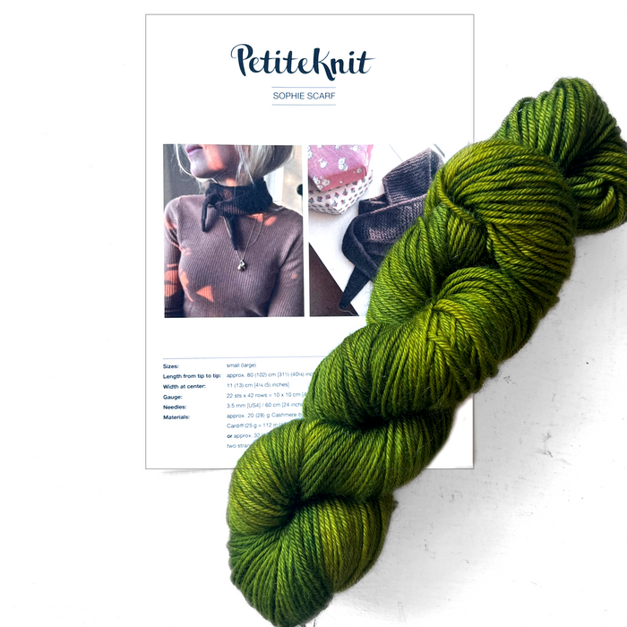 KIT - Sophie Scarf by PetiteKnit & Hand-Dyed IAM Merino/ Irish Spring