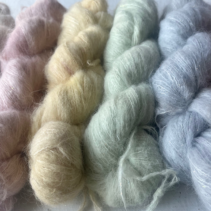 Hand-Dyed Lace Baby Suri Alpaca / Silk WITH SPARKLE