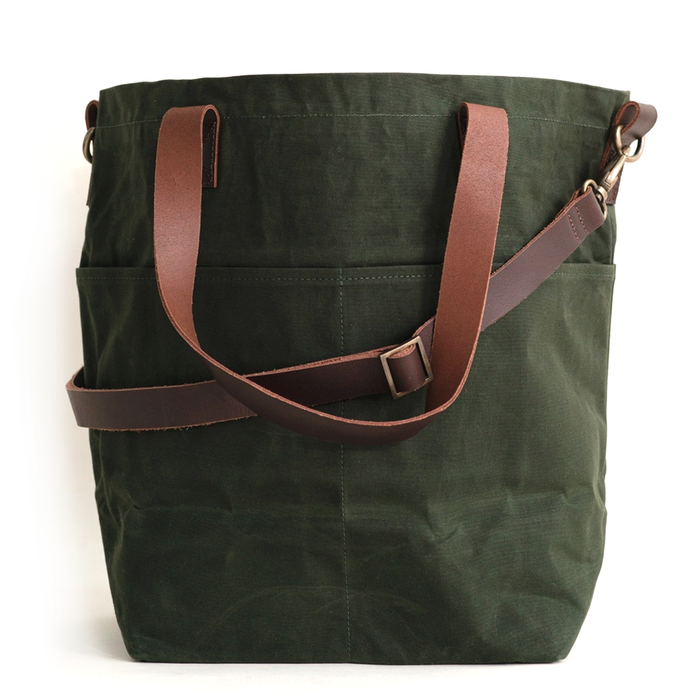 Twig & Horn   |  Waxed Canvas Crossbody Project Tote - Cypress