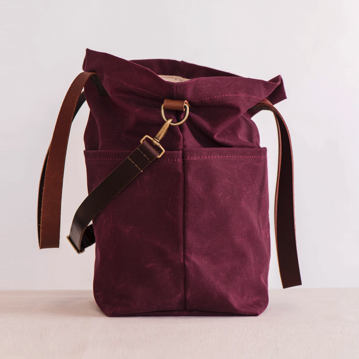 Twig & Horn   |  Waxed Canvas Crossbody Project Tote - Color: Jam