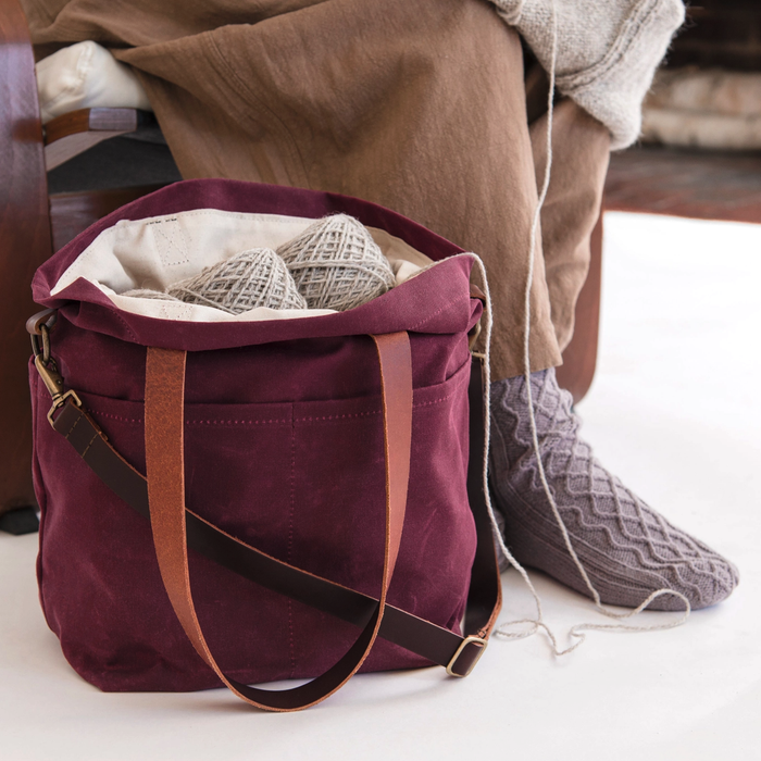 Twig & Horn   |  Waxed Canvas Crossbody Project Tote - Color: Jam