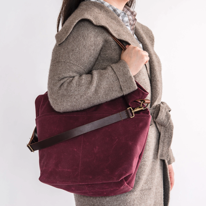 Twig & Horn   |  Waxed Canvas Crossbody Project Tote - Color: Jam