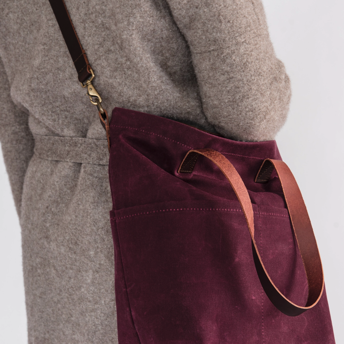 Twig & Horn   |  Waxed Canvas Crossbody Project Tote - Color: Jam