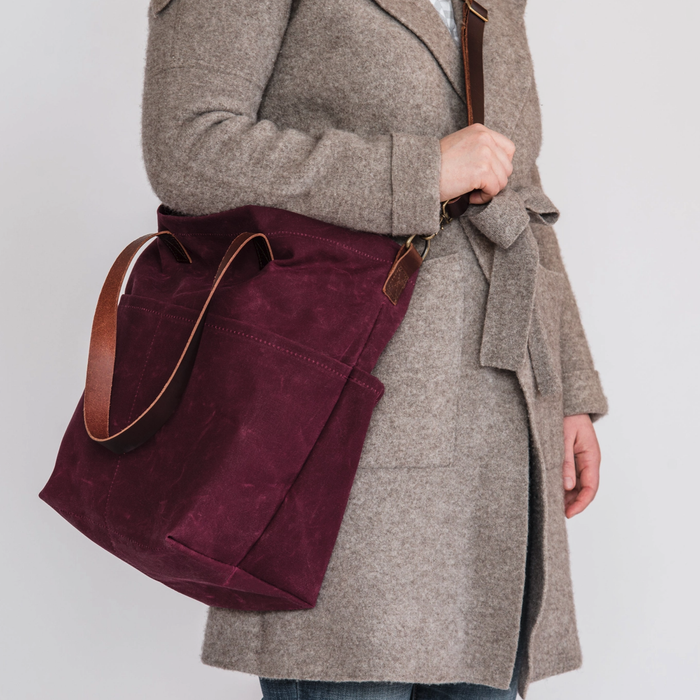 Twig & Horn   |  Waxed Canvas Crossbody Project Tote - Color: Jam