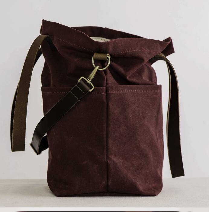 Twig & Horn   |  Canvas Crossbody Project Tote - Chocolate