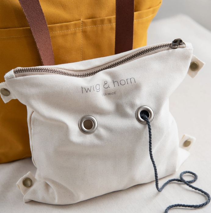 Twig & Horn   |  Canvas Crossbody Project Tote - Chocolate
