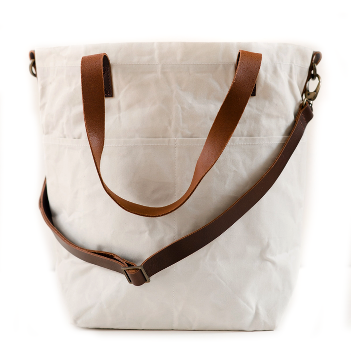Twig & Horn   |  Waxed Canvas Crossbody Project Tote - Oyster