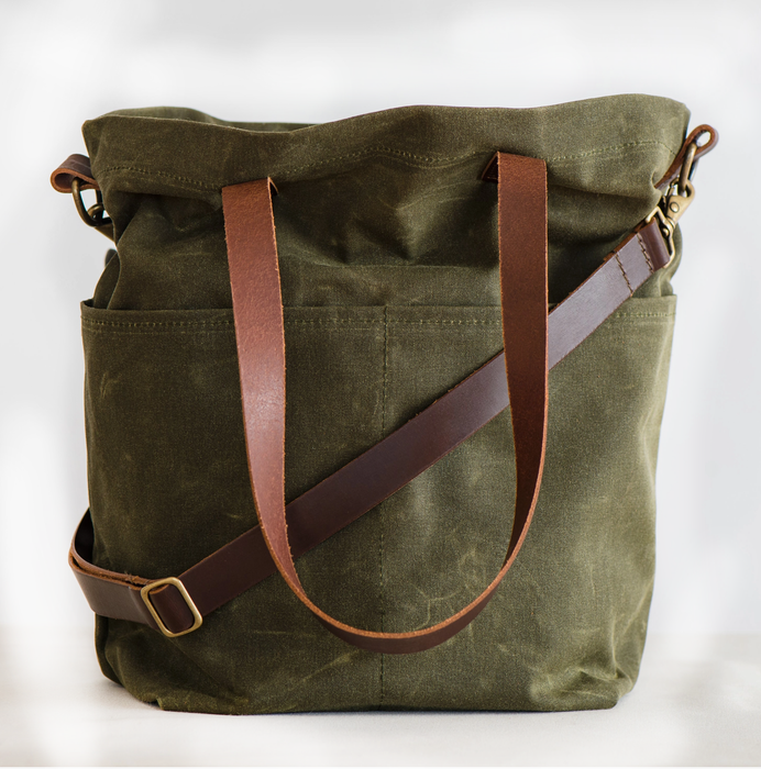 Twig & Horn   |  Canvas Crossbody Project Tote - Olive