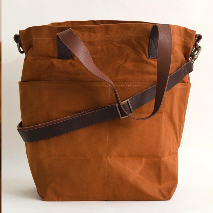 Twig & Horn   |  Waxed Canvas Crossbody Project Tote - Honey