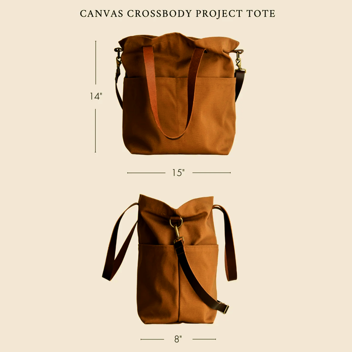 Twig & Horn   |  Waxed Canvas Crossbody Project Tote - Honey