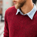 Close up of Redford Sweater knitted with Loft  in color Long Johns 